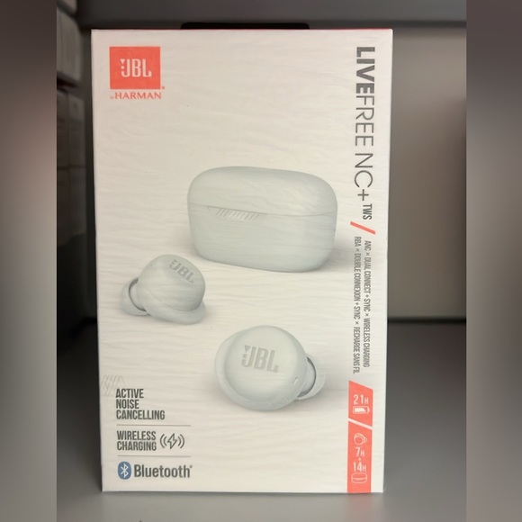 JBL Live Free NC+ TWS White Headphones - Main Image